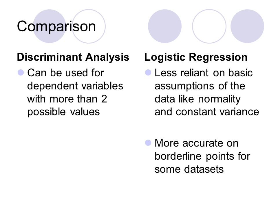 Logistic regression discriminant analysis